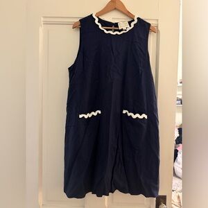 Sail to Sable Navy Blue Dress with White Trim